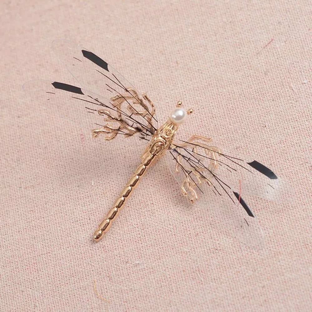 Bohemian Beautiful Gold Dragonfly Hair Clips - Picture 4 of 16